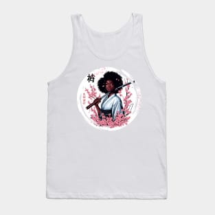 Afroamerican Girl in Kimono with Katana: A Meeting of Cultures Tank Top